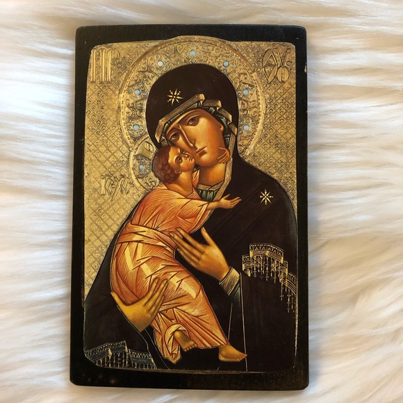 Vintage Other - VTG Religious Icon Wall Plaque Mary & Jesus Small Vintage Other - VTG Religious Icon Wall Plaque Mary & Jesus Small